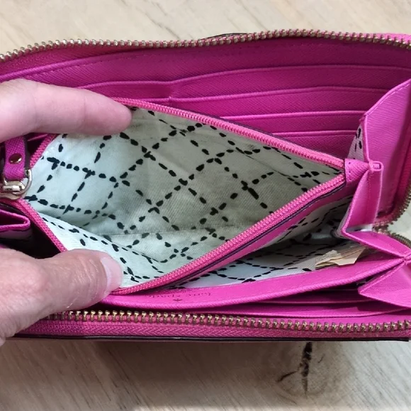 Kate Spade Vibrant Pink Wallet. Well Loved. Has Some Wear On The Edges - Picture 9 of 10